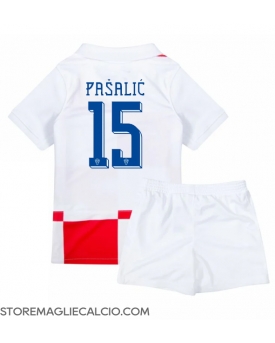 Croazia Mario Pasalic #15 Maglia Gara Casa Repliche Europei 2024 Bambino